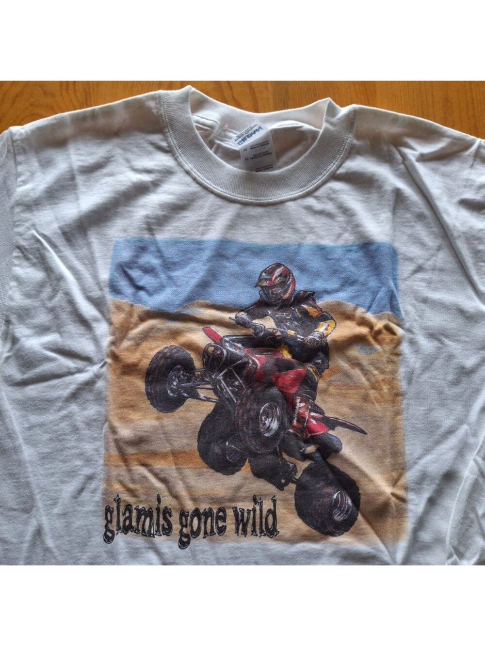 Glamis Gone Wild M Ultra Cotton ATV Gildan  Long Sleeve Shirt White Sand Dunes - Picture 2 of 8